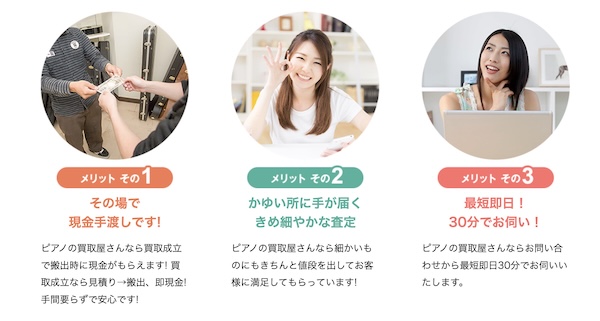 アノの買取屋さんの特徴